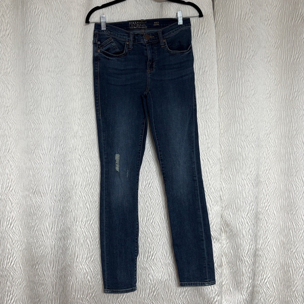Rock & Republic Fixx Skinny Jeans Women’s Blue Denim- Size 6 M - Picture 9 of 10